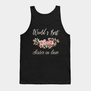 World's best sister-in-law sister in law shirts cute with flowers Tank Top